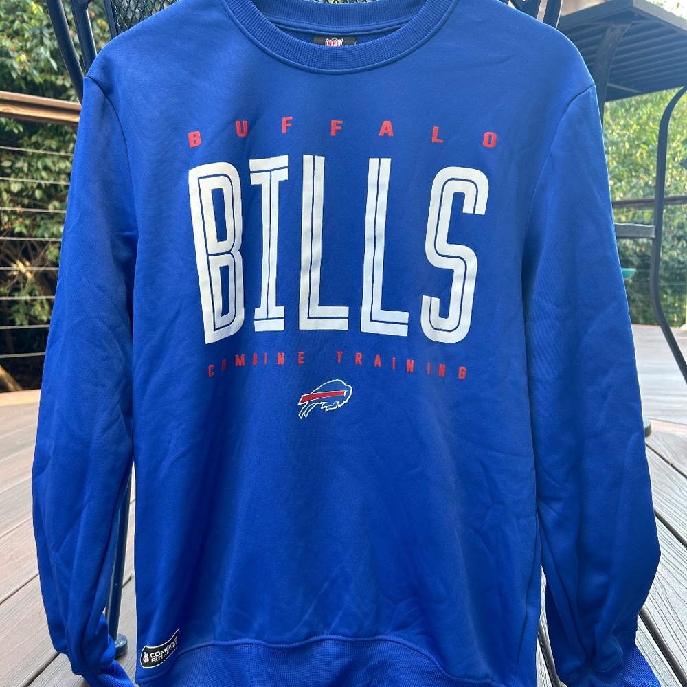 NWT NFL Small Buffalo Bills Blue Combine Training Crewneck
